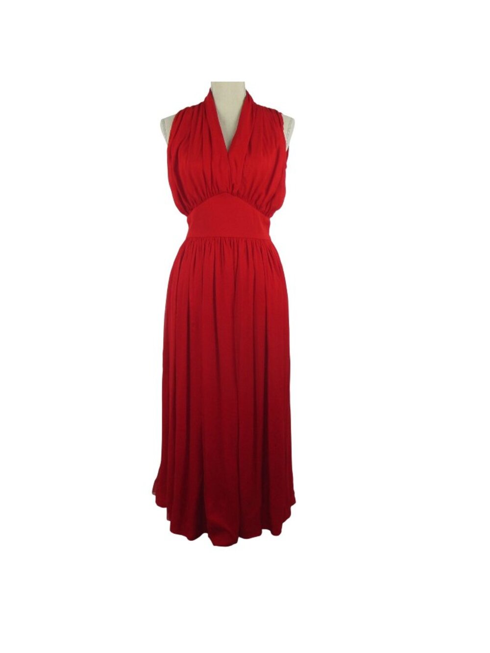 Lyn Kolts Red Sleeveless Silk Maxi Dress Women’s Size 6 Vintage Romantic Chic